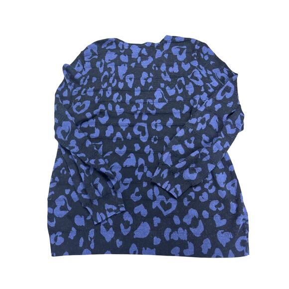 Chico’s Leopard Print Sweater Blue Black Animal Pattern Size 2 (M/L) - Picture 7 of 7
